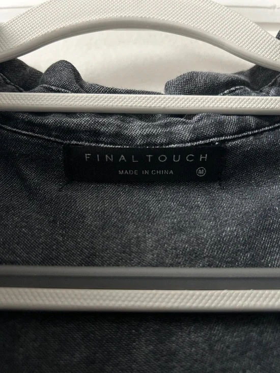 Final Touch Washed Gray Button-Down Shirt - Picture 2 of 3
